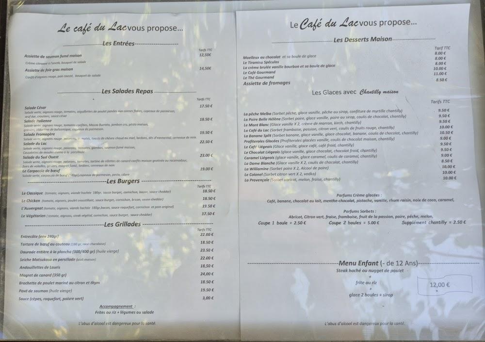 Café du Lac - Menu Image 1